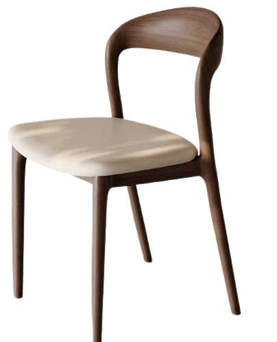 High-End Hotel Dining Study Chair Minimalist Solid Pine Wood Home Mid-Century Style with High Backrest